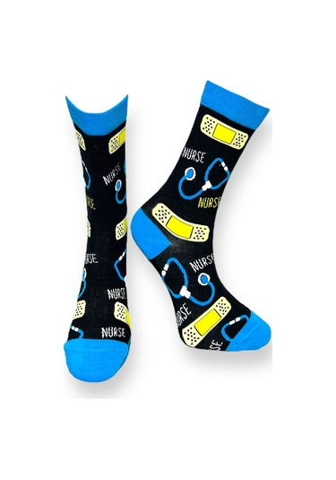 3'lü Unısex Sağlık Temalı Esnek Nem Alabilen Pamuklu Spor Soket Çoraplar Çok Renkli