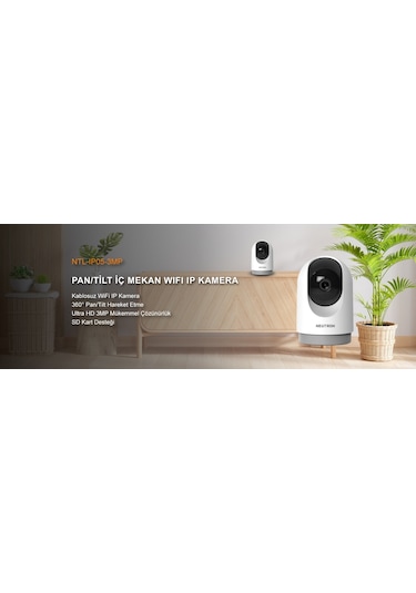 Neutron İç Mekan Pan/tilt Wi-fi Kamera - Ntl-ıp05-3mp