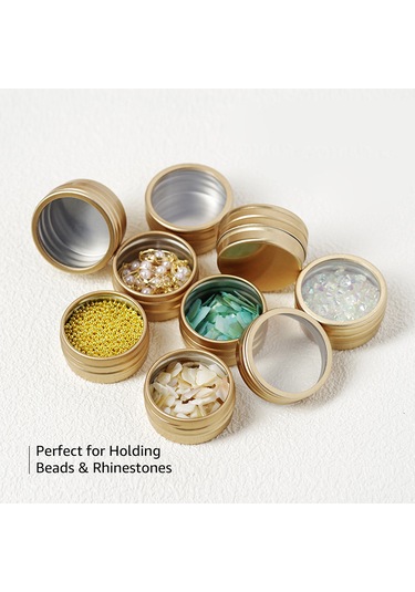 Hangfox Altın Alüminyum Manikür Taşlı Aksesuar Depolama Kutusu - 35 Parça Bölmeli, Su Geçirmez, Sağlam Ve Temizliği Kolay