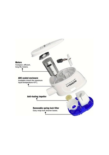 Motion003 24v 1100 Galon Saat Otomatik Dalgıç Tekne Su Pompası 12v 24v Su Soğutmalı Motor Kuru Çalışma Koruma Deniz Güvenliği