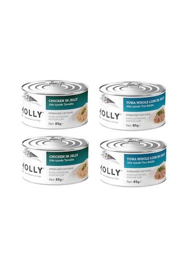 Molly 2 Çeşit Karma Sterilised Kısır Kedi Konservesi 85 Gr. X 4 Adet