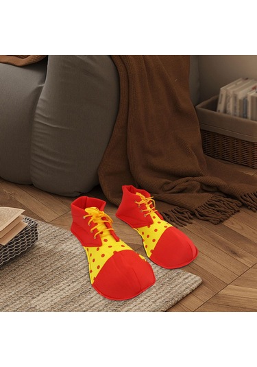 Suntek Yetişkin Palyaço Ayakkabıları Maskeli Balo Kırmızı