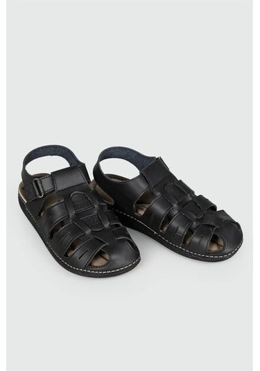 Siyah Cırtlı Erkek Sandalet Apella M0307 M Siyah