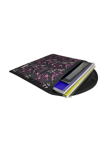 Jacbag Pembe Geometrik Kadın A4 Çıtçıtlı Dosya Defter Tablet Ve Evrak Çantası
