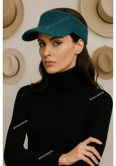 Peluş Vizör Kışlık Şapkası Petrol Mavisi