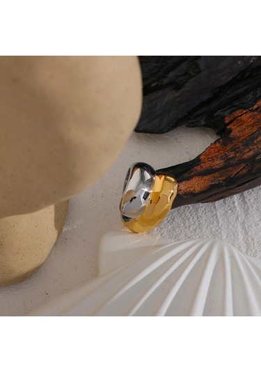 Eetit Paslanmaz Çelik Yüzük Kadın Geometrik Metal Parmak Yüzük 7