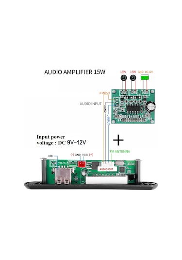 Kebidu Mp3 Wma Dekoder Kurulu Usb Fm Tf Radyo Kablosuz Bluetooth Ses Modülü Audio Amplifier