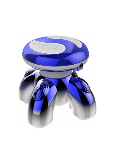 Dört Köşeli Üçgen Usb Elektrikli Titreşim Küçük Şarjlı Işıklı Masaj Cihazı - Safir Mavi