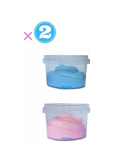Ele Yapışmayan Pembe-mavi Slime 2 Li Pofuduk Slaym Oyun Hamuru