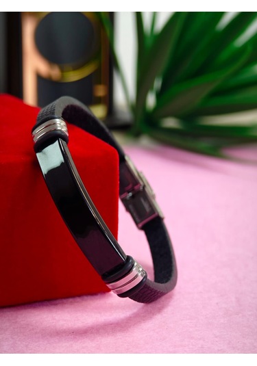 Çelik Derili Bileklik Kişiye Özel İsimli Paslanmaz Derili Çelik İsimli Bileklik 316 L Çelik Bej