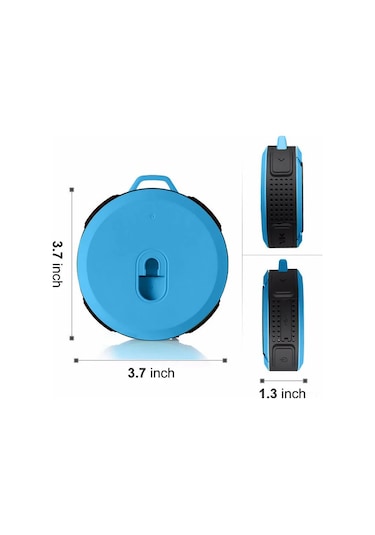 Xindoker Sıvıya Dayanıklı Mini Bluetooth Hoparlör - Suction İle Banyoda Müzik Dinle, Mikrofonlu Ve Ses Kontrolü Mavi