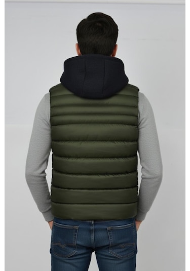 Erkek Kapüşonlu Spor Yelek 4300 Bgl-st04895 Haki