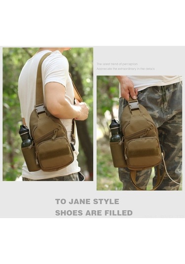 Tongxida Outdoor Askeri Çanta Su Geçirmez, Usb Portlu, Cepli, Tek Omuzlu Göğüs Çantası Model 2 Çok Renkli