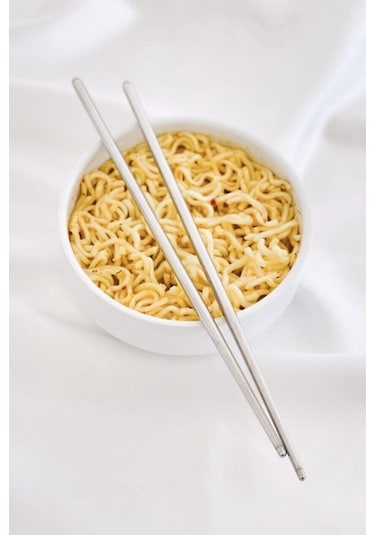 Metal Chopstick 5'li Paslanmaz Çelik Çin Çubuğu Siyah