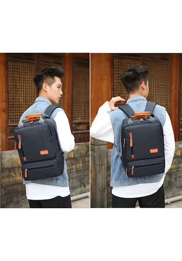 Skycity Dışarıda Seyahat İçin 3'lü Nylon Çanta Seti - Dizüstü Bilgisayar Taşıma, Mavi MAVİ