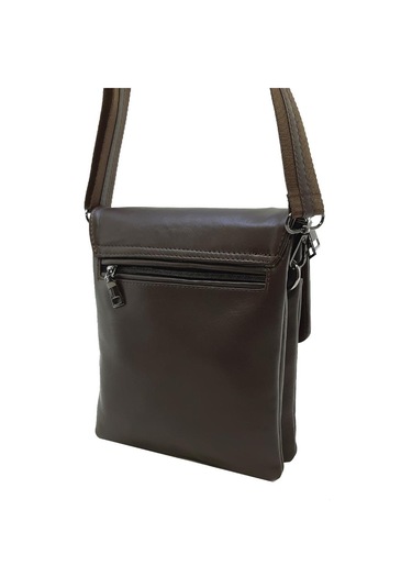 Hakiki Deri Taba Renk Erkek Postacı Çantası %100 Kuzu Derisi Kahverengi