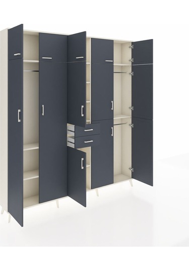 Arges Dolap 10 Raflı 2 Çekmeceli 3 Askılı 220x30x243 Aytaşı-antrasit/antrasit Antrasıt/antrasıt Arges Dolap 10 Raflı 2 Çekmeceli 3 Askılı 220x30x243 Aytaşı-antrasit/antrasit Antrasıt/antrasıt