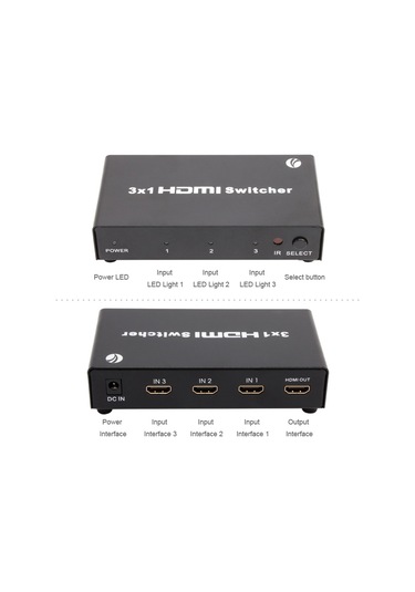 Vcom DD433 3-1 Port 1.4V 3D Metal Hdmi Switch