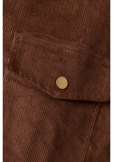 Eb Denim Danielle Denim Gömlek Ceket, Lüks Gradient Wash Ve Rahat Siluet Kahverengi