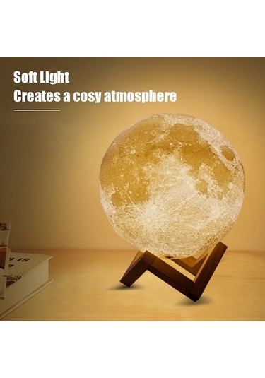 Led Ay Işığı 13cm - 16 Renkli Uzaktan Kumandalı 3d Baskı Akıllı Ev Lambası - Gece Lambası Ve Masa Lambası Diğer Diğer