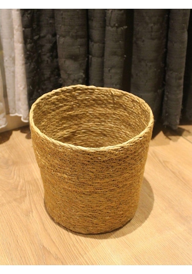 Hasır Silindir Sepet / Saksılık / Organizer / Düzenleyici Orta Boy