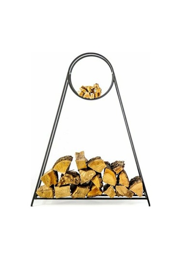 Soba Yanı Odunluk Metal Şömine Odunluğu Siyah