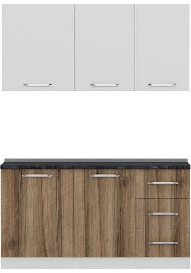 Minar 155 Cm Mutfak Dolabı Beyaz Dore 155-d1