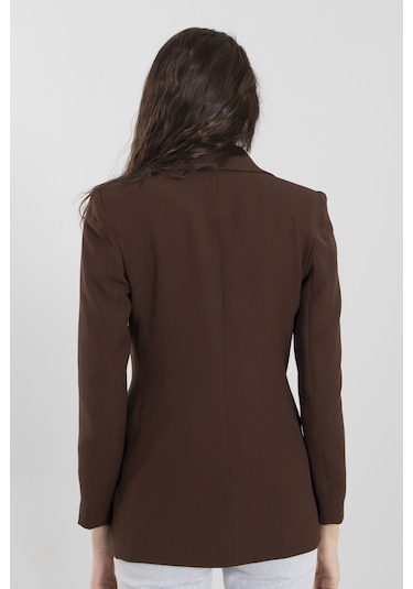 Feminist Kahve Vatkalı Astarlı Blazer Ceket 0105110.05 Kahverengi