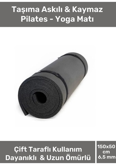 Taşıma Askılı Konfor Modeli Çift Taraflı Kaymaz Yoga Meditasyon Minderi Siyah Mat Çok Renkli