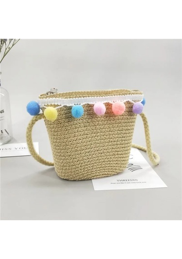 Crossbody Çanta Yeni Yaz Çocuk Plaj Çiçek Hasır Çanta 3-7 Yaşında Yıl Güzel 04 04 Çok Renkli