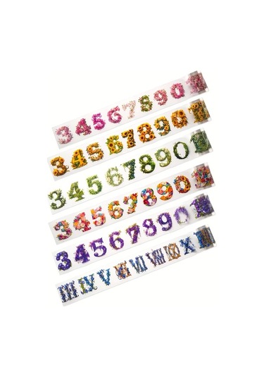 Honeybeeshop Dijital Şifre 6lı Renkli Sayı Bant Seti Scrapbooking Dıy Koleksiyon Projeleri