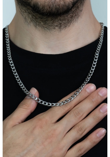 Gemici Çelik Erkek Zincir Kolye 6 Mm 56 Cm H081 (31175655) Çelik