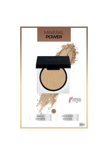Note Cosmetique Mineral Powder Mat Bitişli Toz Pudra - 02 Orta Açık