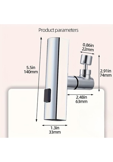 Çok Yönlü Üç Hızlı Musluk Gümüş