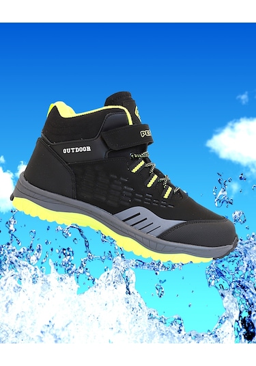 Kidessa 1767 Anatomik Tabanlı Bantlı Çocuk Trekking Spor Bot Siyah Çok Renkli