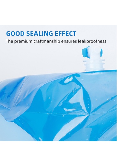 Geeksen 10l Mavi Çevre Dostu Katlanabilir Su Depolama Çanta, Yemek Dereceli Malzeme, Valfli,野营 Ve Araç İçin Taşınabilir Su Kutusu Mavi