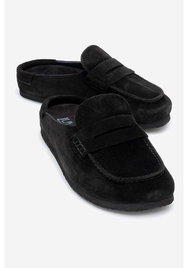 Prıva Siyah Süet Hakiki Deri Kadın Terlik Siyah