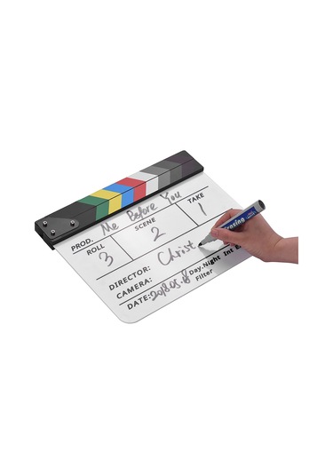 Profesyonel Akrilik Klaket Beyaz Tahta Tv Film Yönetmen Kurgusu Aksiyon Sahnesi Klaket Tahtası Marker Kalemi Silgisi İle
