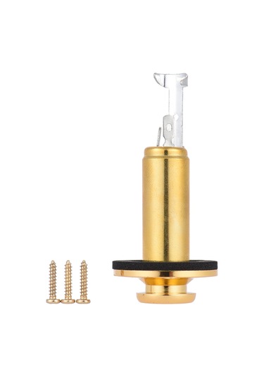Wezone Gitar End Pin Soketi, Bakır Vücut, Altın Kaplama, Mono, 6cm Uzunluk, Kolay Kurulum, Ses Kalitesi Artırıcı