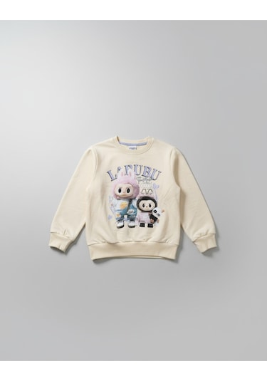 Labubu Kız Çocuk 2'li Alt Üst Takım Ekru