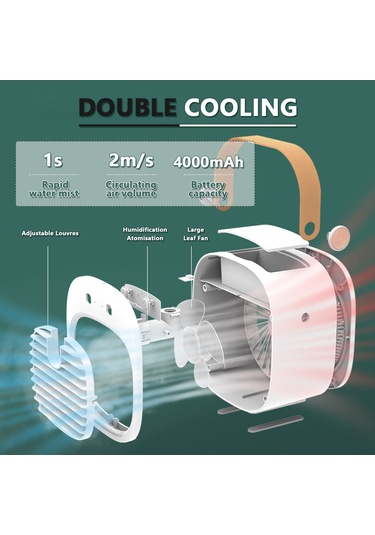 Jialan Küçük Taşınabilir Ac, Mini Klima Kişisel Evaporatif Hava