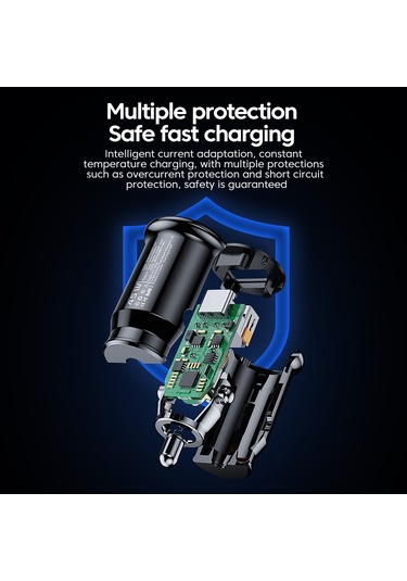 Toocki 45w 5a Araç Şarj Cihazı Tip C Çift Usb Hızlı Araç Şarjı Telefon Adaptörü İphone Uyumlu 13 12 Xiaomi Samsung Arabada Hızlı Şarj