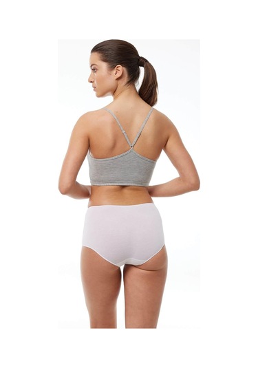 Malabadi 1053 2'li Paket Kadın Modal Geniş Kenarlı İz Yapmayan Slip & Külot Beyaz