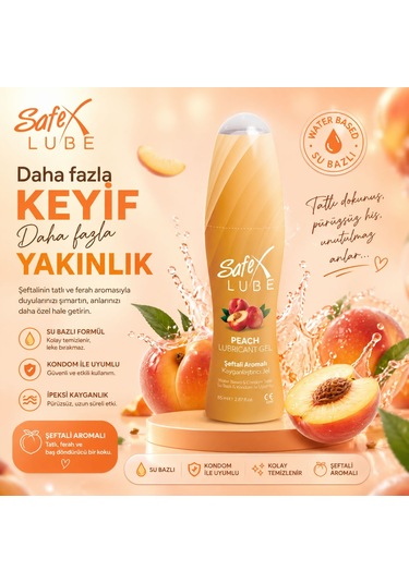 Safex Lube Şeftali Aromalı Kayganlaştırıcı Jel 85 ML