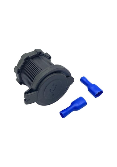 12v-24v Telefon Şarj Cihazı Usb X 2 1a/2.1a Mavi Işıklı 28 Mm