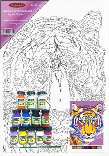 Artebella Numaralı Tuval Kompozit Boyama Antb0009 "Kaplan" 35X50