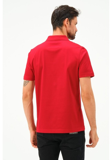 Classıc Kısa Kollu Mercerize Regular Erkek Polo Yaka Tshırt Kırmızı