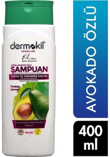 Dermokil Şampuan 400 ml Avokado Özlü Cansız ve Yıpranmış Saçlar I