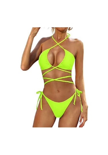 Deep Beach Bağlama Detaylı Bikini Takım Db200780bt 001
