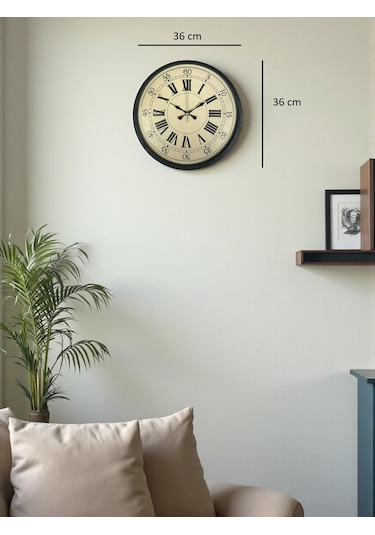Zentime 36 Cm Siyah Dekoratif Duvar Saati çok Renkli